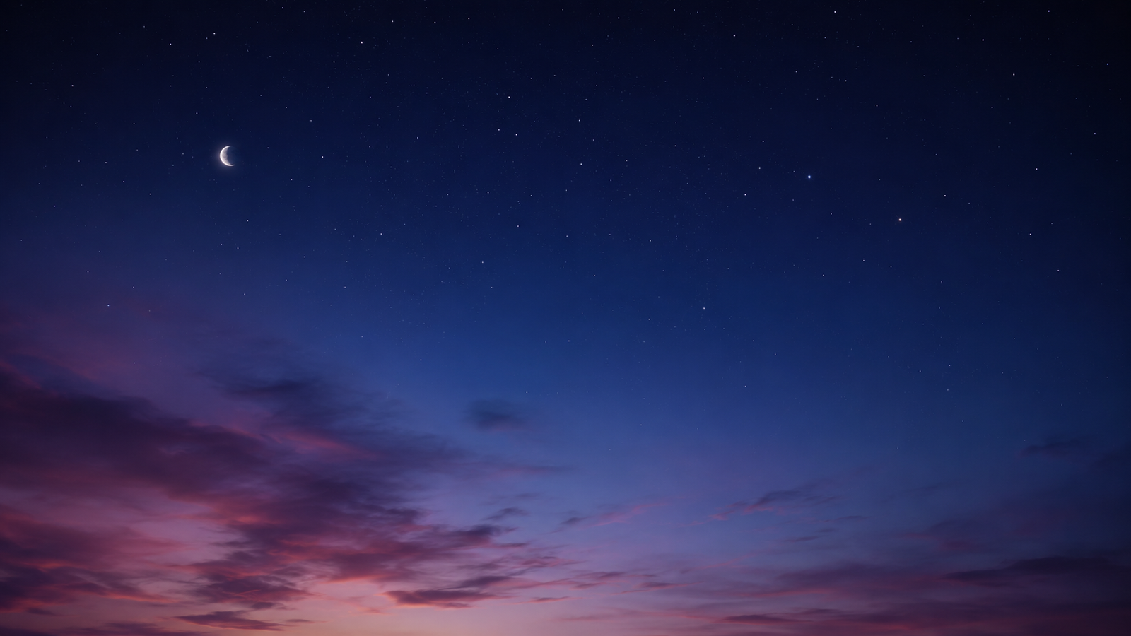 An evening sky transitioning between dark and starry light, evoking the imagery of Byron's poem